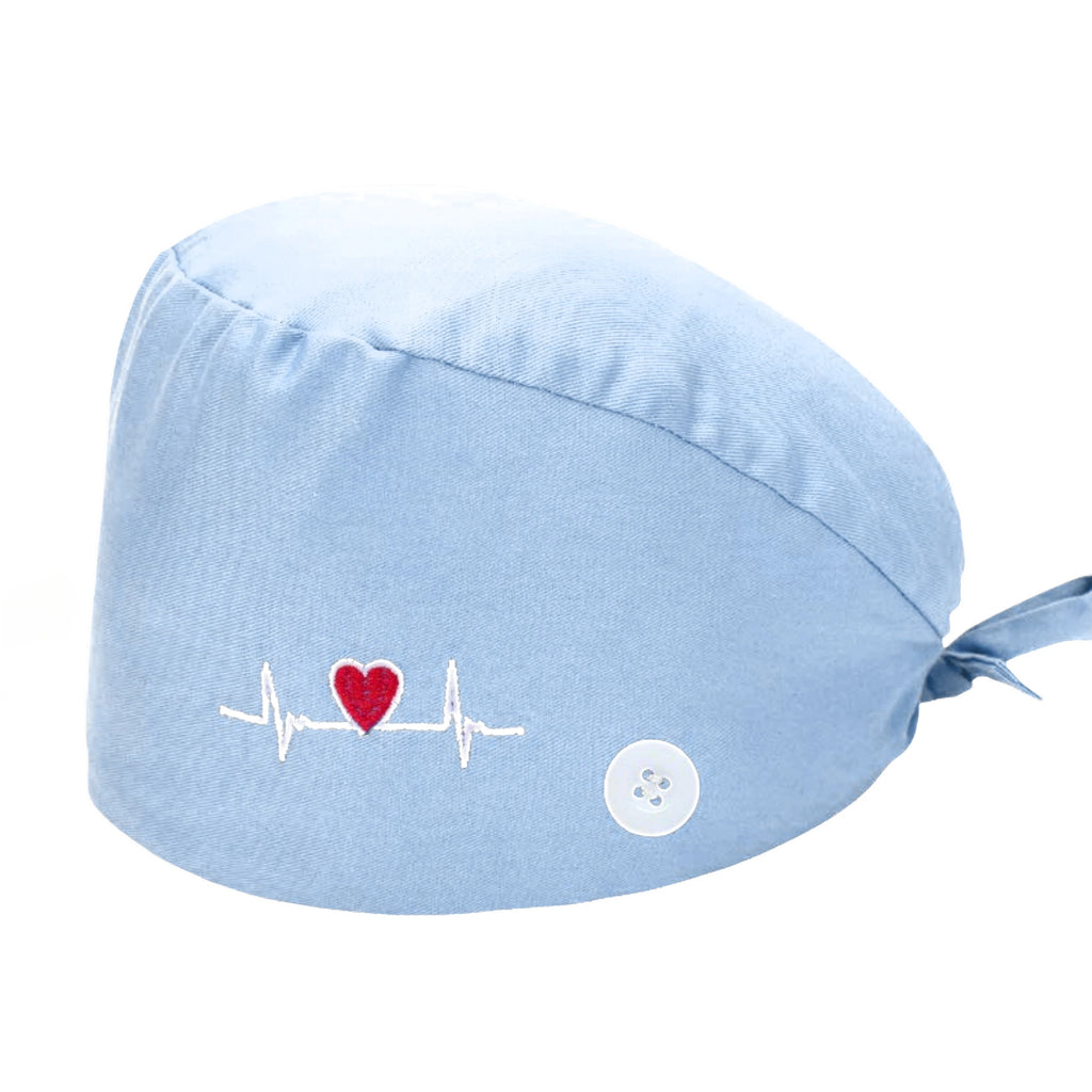 Solid color scrub cap with button pet grooming working Caps surgical cap Lab work hat womens Scrub hats nurse accessories