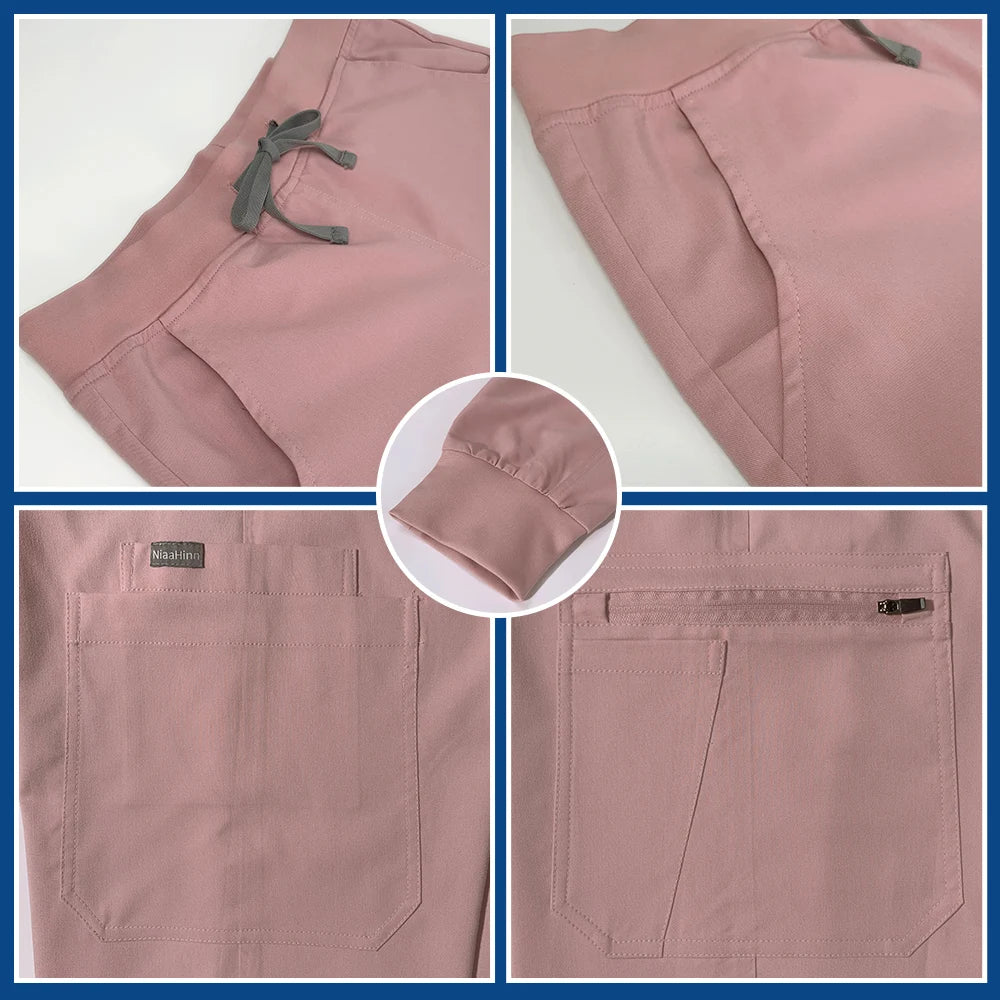 Slim Fit Scrubs Medical Uniforms Women Scrubs Tops Pant Hospital Nurses Accessories Dental Clinic Beauty Salon Spa Lab Workwear