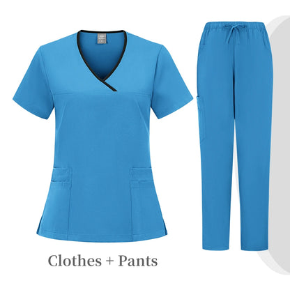 High quality color doctor nurse uniform scrubbing set Medical clothing Beauty salon work quick drying women's medical