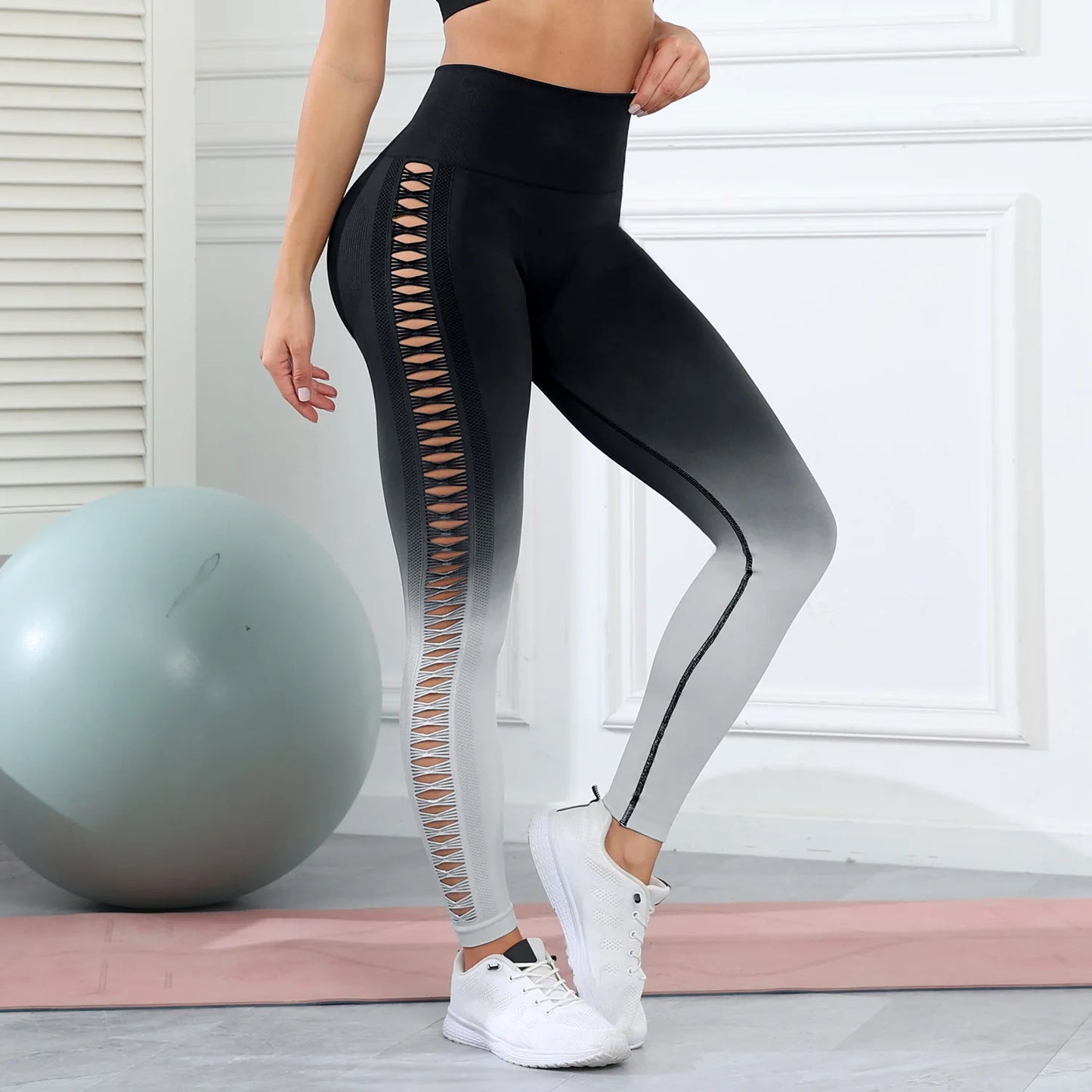 Butt Lifting Sexy Gym Leggings Women High Waist Seamless Tie Dye  Leggings Women Skinny Stretch Outdoors Hollow Out Pants