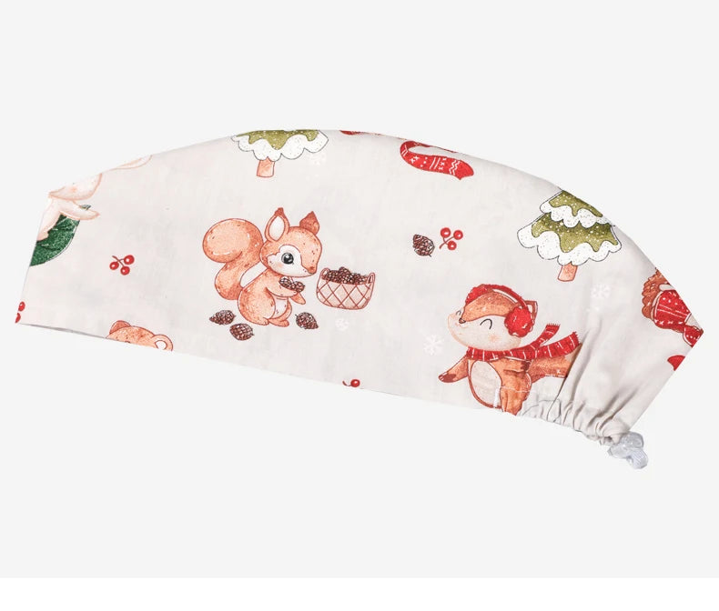 Printed Scrub Caps Dental Nursing Hats Durable Women Pediatric Cap Care Center Work Hat Comfortable  Aesthetic Scrub Cap K1235