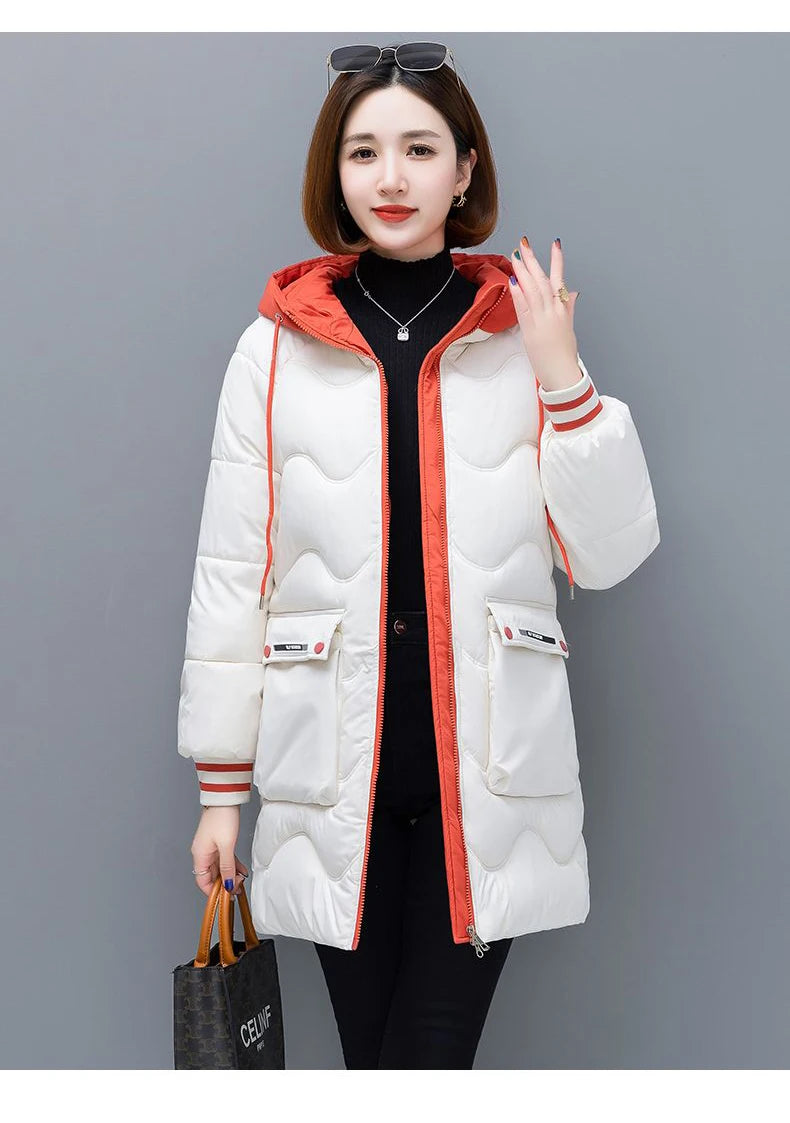 Long Winter Jacket Women Down Cotton Coats New Cotton Padded Puffer Parka Coat Women Hooded Outwear Thicken Warm Jacket 4XL