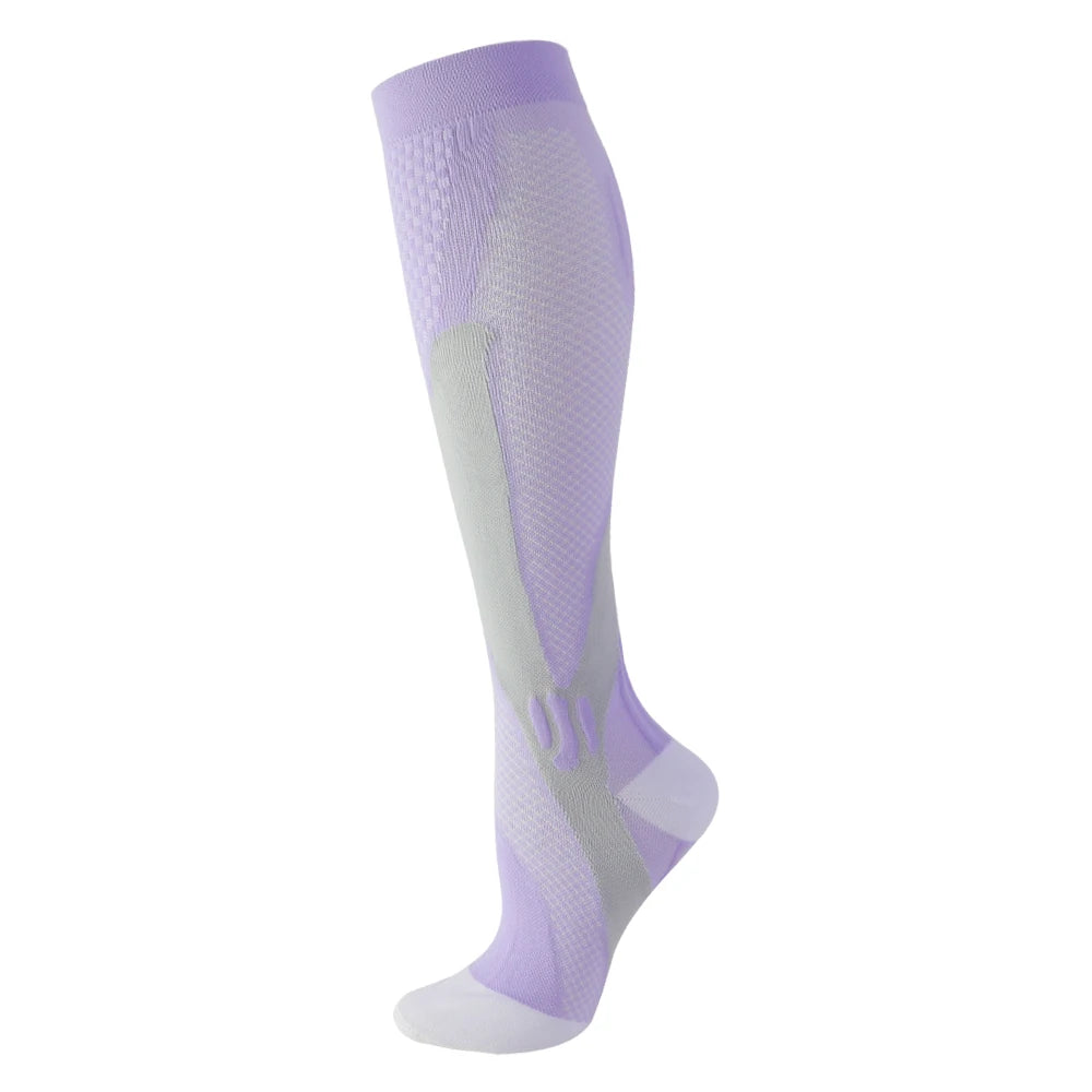 Compression Stockings Blood Circulation Promotion Slimming Compression Socks Anti-Fatigue Comfortable Solid Color Socks