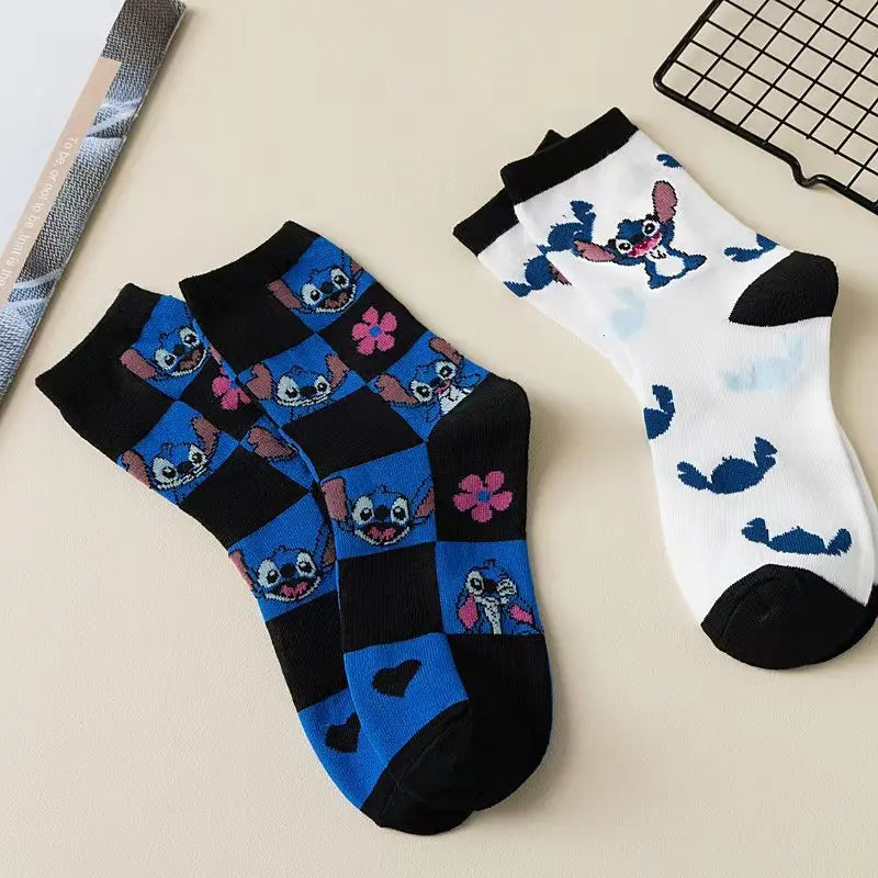 Stitch Anime Lilo & Stitch Cotton Midtube Stockings Socks Cartoon Stitch Dolls Boys Girls Warm Sleep Socks Kids Christmas Gifts