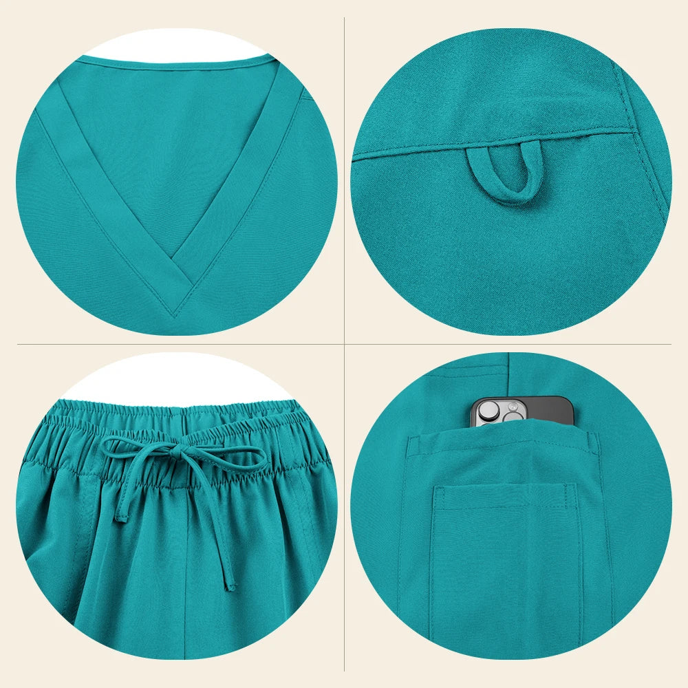Nurse V-neck Scrubs Uniform Unisex Scrub Joggers Nurses Accessories Quick-drying Hospital Uniforms Nursing Articles Workwear Men