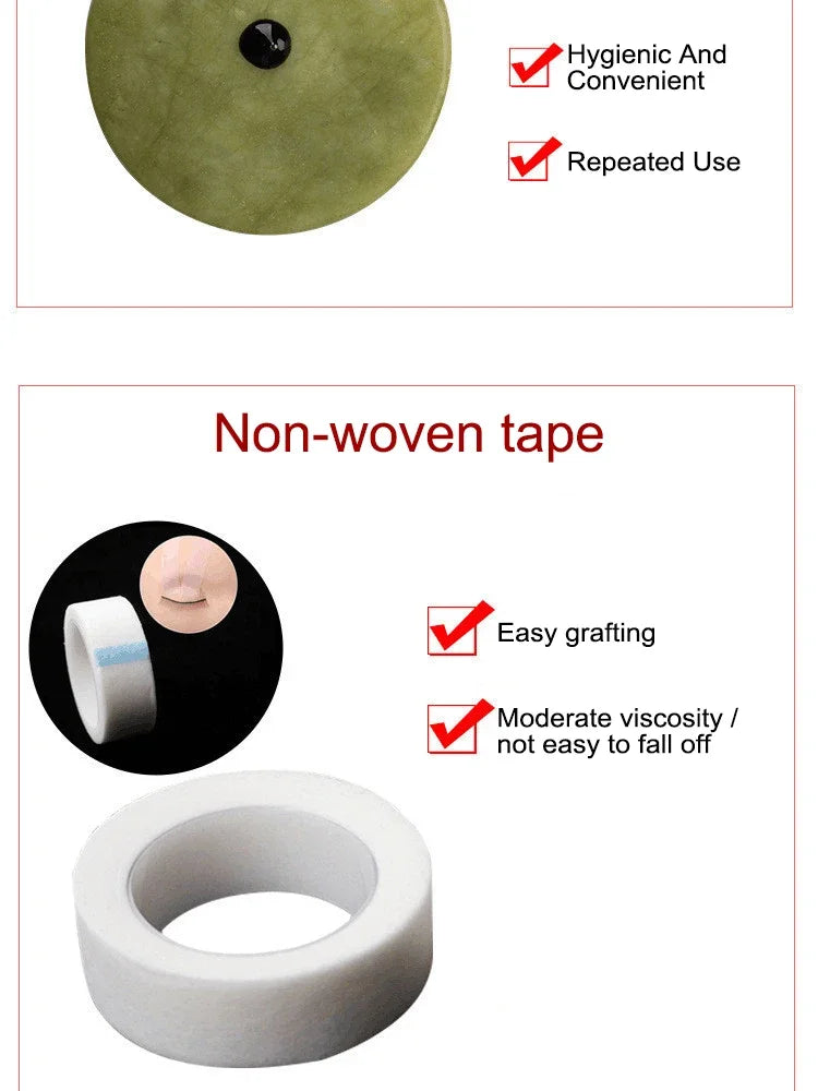 False Eyelash Extension Kit Set for Beginner Lash Brush Tweezers Glue Ring Eye Pad Eyelash Extension Supplies Lash Accessories