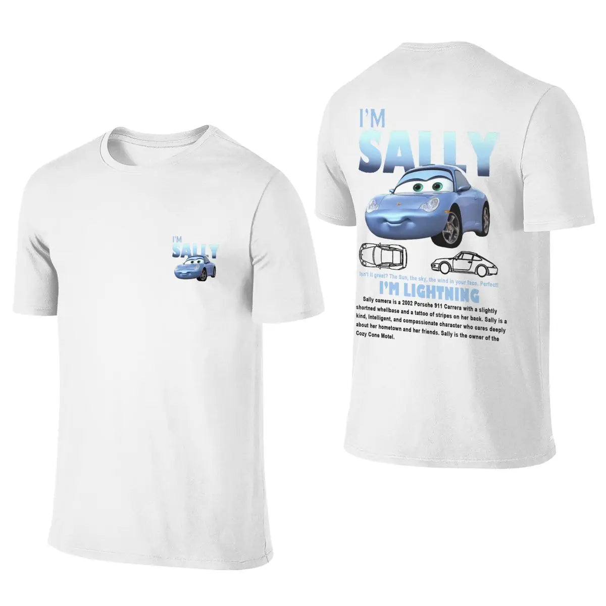 Romantic Lightning Mcqueen And Sally Matching T Shirt Outfits Double-Side Print Sally Mcqueen tshirt Tees for Couple Gifts