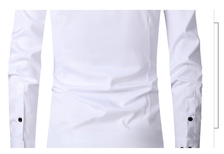 6XL 7XL 8XL Spring and Autumn Shirt Men's Long Sleeve Large Luxury Business Casual Slim Solid Color Wrinkle Free Press
