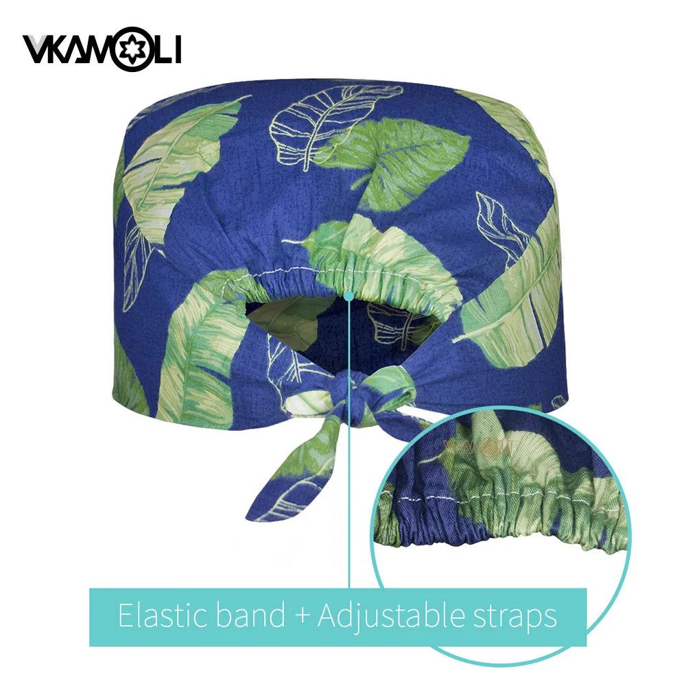 Solid color scrubs caps Pet Grooming Agency Work Scrubs Beauty Work Hats