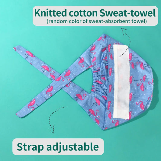 Pill Capsule Pattern Pink Scrubs Cap Female Nurse Medical Clinic Accessories Women's Operating Room Hat with Buttons Cotton Hats