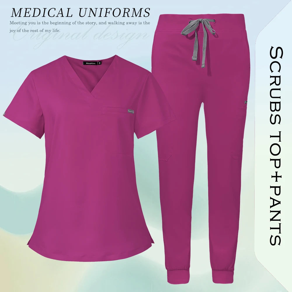 Nurse Uniform Woman Men Hospital Doctor Work Clothes Medical Nursing Top Jogging Pants Pet Workshop Uniforms Beauty SPA Workwear