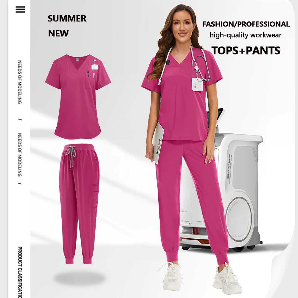 Work Clothes Woman Men Soft Summer Medical Uniform Doctor Surgery Workwear