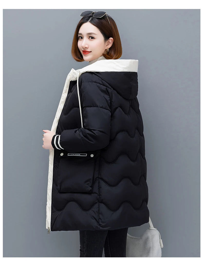 Long Winter Jacket Women Down Cotton Coats New Cotton Padded Puffer Parka Coat Women Hooded Outwear Thicken Warm Jacket 4XL