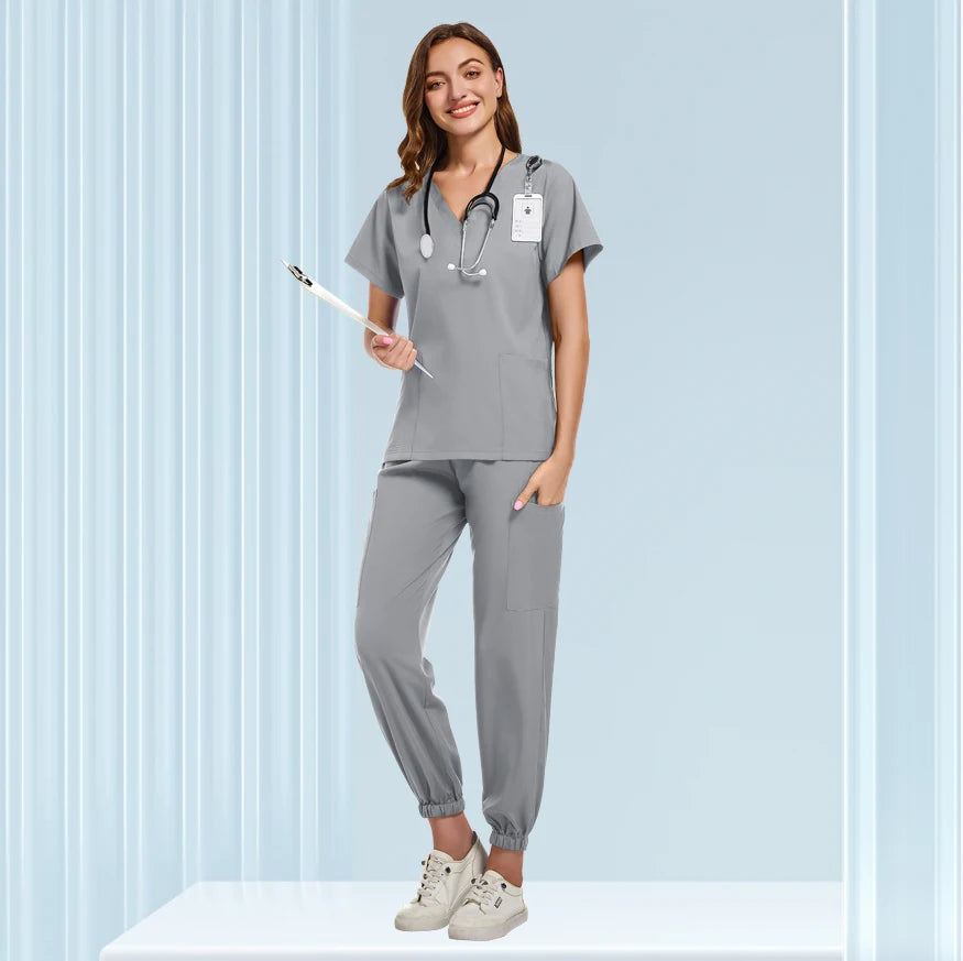 Unisex Doctor Medical Uniforms Men Women Nursing Clothes Beauty Costume Nursing Scrubs Sets Dentist Workwear Clinical Tops Pants