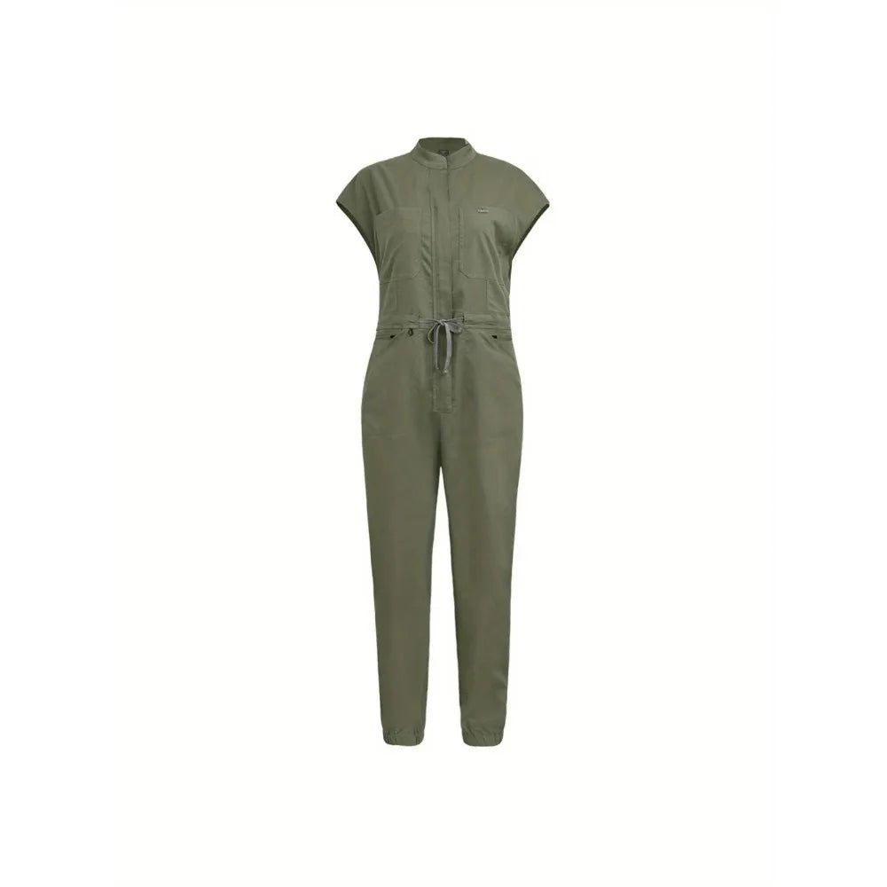 Comprehensive Training Outfit Scrubs Set Uniform Jogger Suit Stretch with Multi Pocket for Esthetician Workwear Jumpsuit