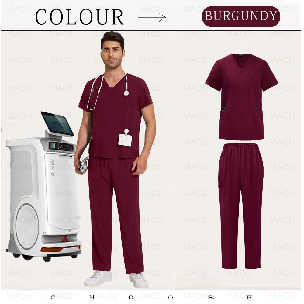 Multilcolors Beauty Work Clothes Hospital Nurse Uniforms Medical Scrub Set Women Men Clinical Clothes Dental Surgery Accessories