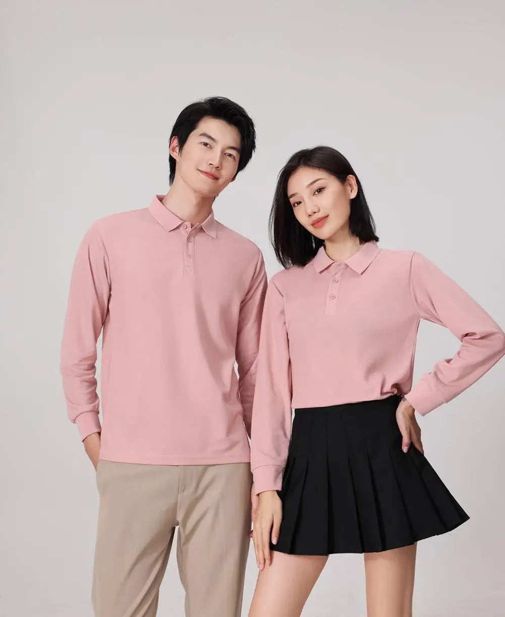 S-7XL Fashion Sportswear High Quality New-Design Men's Polos Shirts Long Sleeve 100% Cotton Casual Polos Customized Your LOGO