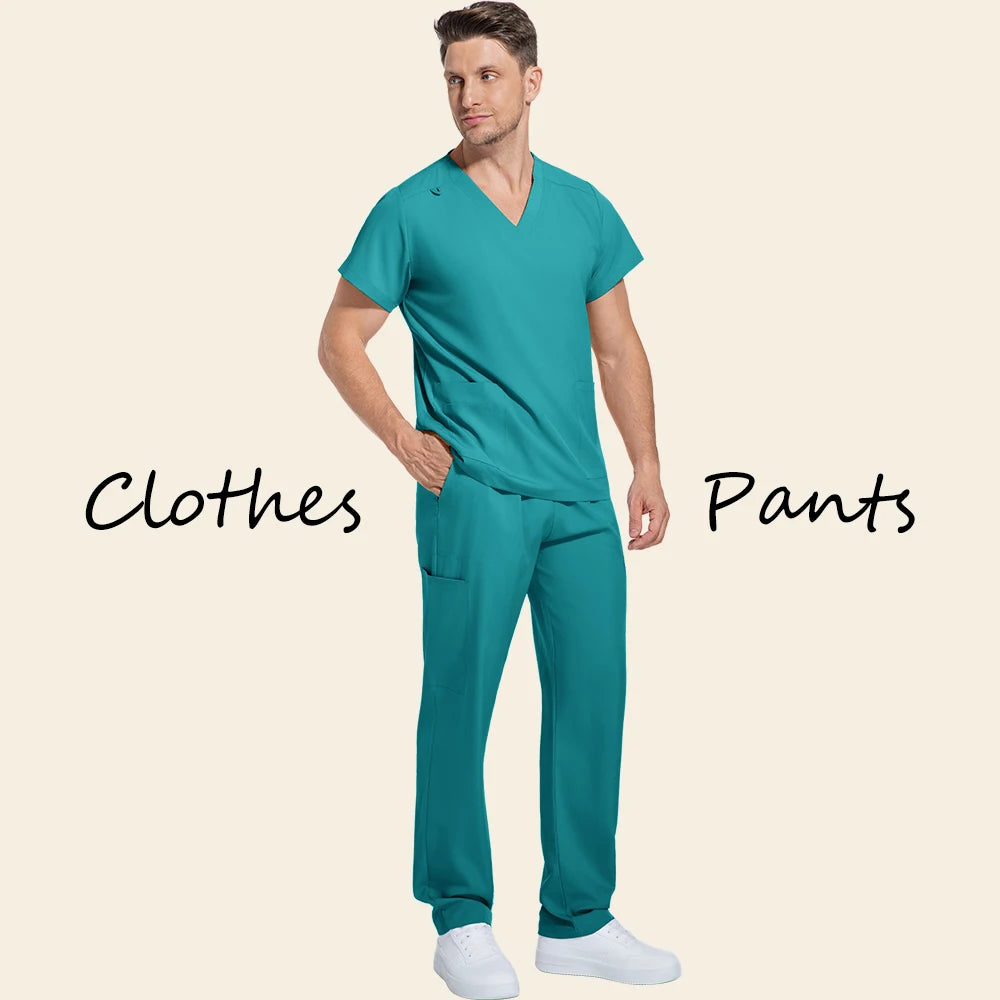 Nurse V-neck Scrubs Uniform Unisex Scrub Joggers Nurses Accessories Quick-drying Hospital Uniforms Nursing Articles Workwear Men