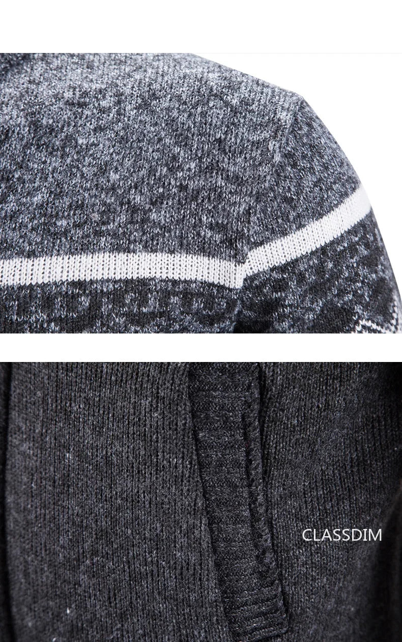 New Winter Men Cardigans Sweatercoats High Quality Male Thicker Warm Casual Cardigans Slim Fit Stand-up Collar Sweaters Size 3XL