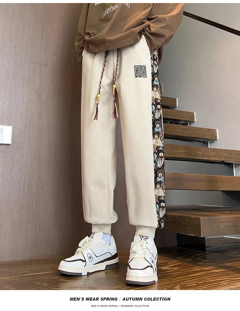 Plus Size Men's Jogger Pants Drawstring Elastic Sport Trouser Male Loose Trendy Streetwear Sweatpant Big Large 8XL Spring Summer