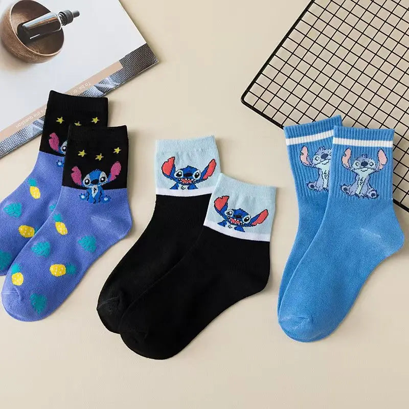Stitch Anime Lilo & Stitch Cotton Midtube Stockings Socks Cartoon Stitch Dolls Boys Girls Warm Sleep Socks Kids Christmas Gifts