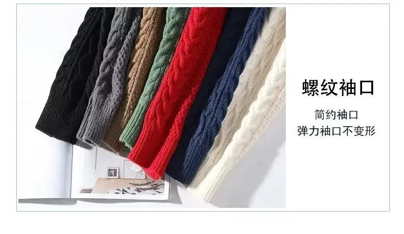 Winter Men's Sweater Men Clothing Striped Sweater Men Casual Streetwear Pullover O-Neck Sweaters Men