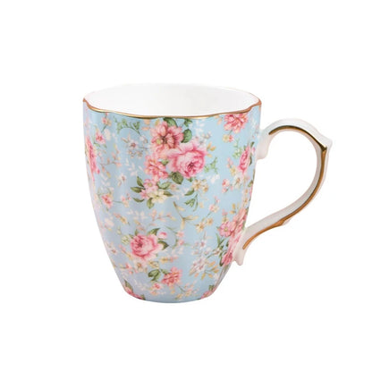 460ML Pumpkin-shaped Ceramic Mug Full cup of flower pattern Coffee Cup Big capacity Breakfast Milk tea cups Gift For Kids Girls