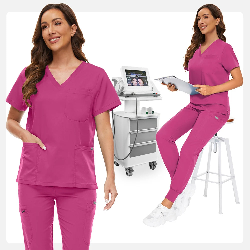 Hospital Scrub Sets Uniform Women Jogger Suit Nurse Accessories Medical Surgical Scrub Sets Pharmacy Healthcare Work Wear Unisex