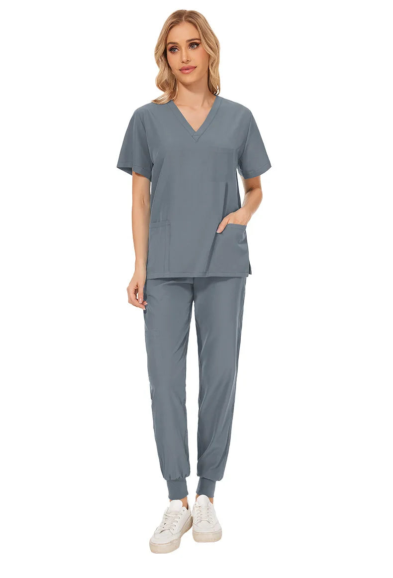 Slim Fit Medical Scrubs Uniform Women Scrub Sets Nursing Accessories Hospital Surgery Gowns Dental Clinic Beauty Salon Workwear