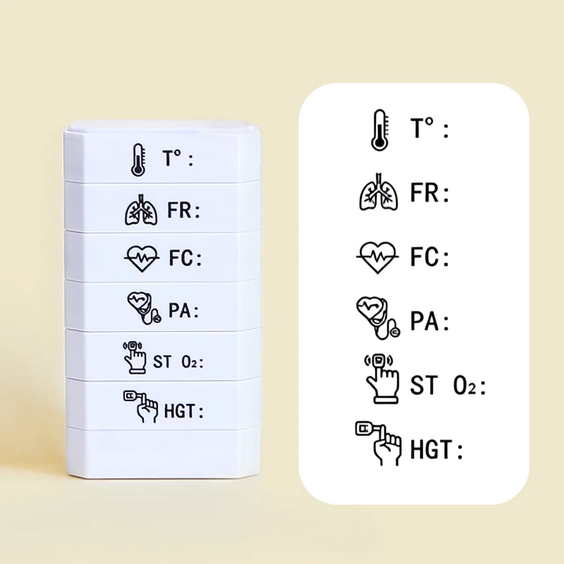 Nurse Stamp Daily Vital Sign Monitoring For Routine Patient Health Check Recording Heart Rate Blood Pressure Oxygen Saturation