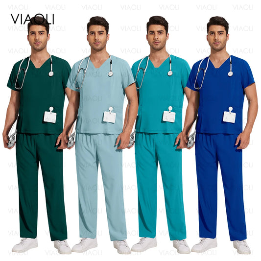 Multilcolors Beauty Work Clothes Hospital Nurse Uniforms Medical Scrub Set Women Men Clinical Clothes Dental Surgery Accessories
