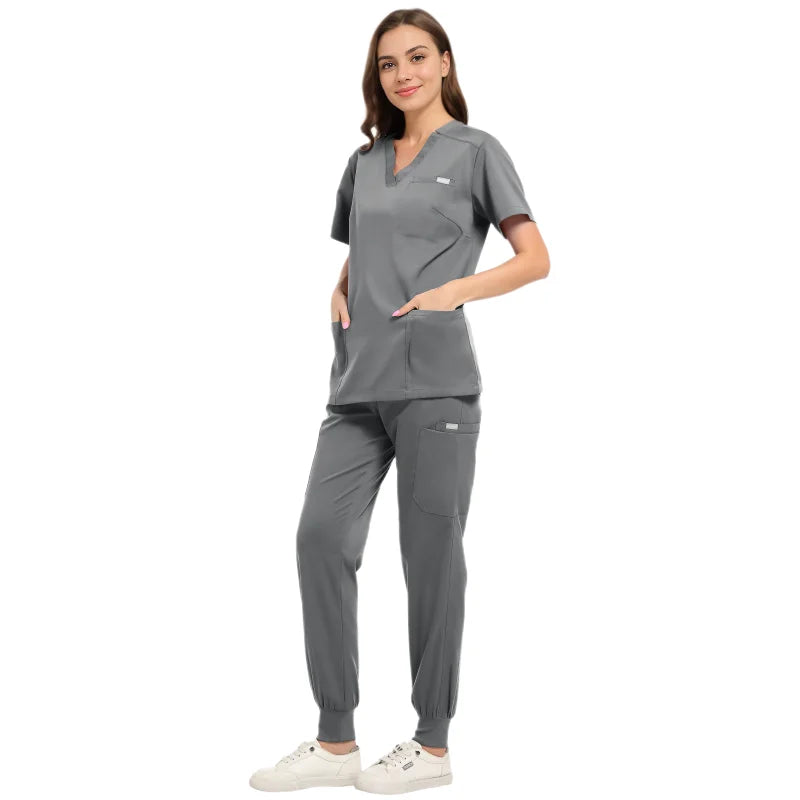 Nursing Scrubs Set Anti-Wrinkle Medical Surgical Gown Wholesale Hospital Scrub Top Doctor Nurse Special Scrub Uniform Men Women