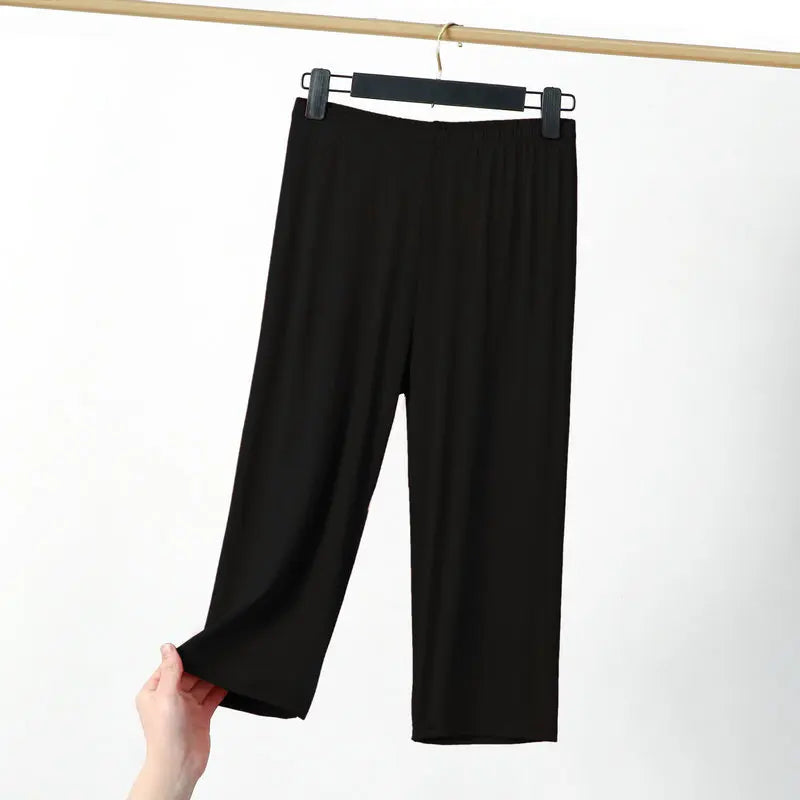 XL to 8XL summer Modal leggings calf Length High waist Large size Stretch Casual Slimming Basic short Pants sleep pants