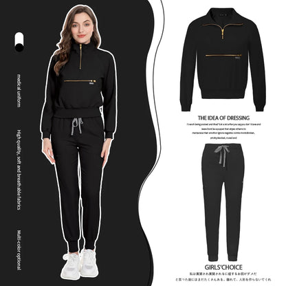 Hospital Medical Uniforms Nurse Suit Women Solid Color Dentistry Operating Room Scrub Set Two-piece Pet Grooming Doctor Workwear