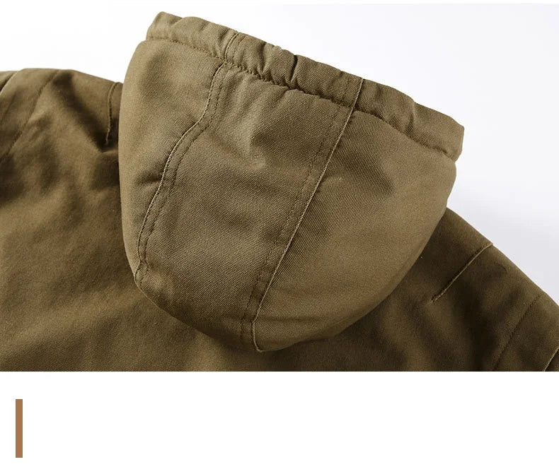 Winter Bomber Jacket 100% Cotton Hooded Warm Thick Overcoat Quilted Cotton Padded Tactical New Parkas Thermal Parkas Coats