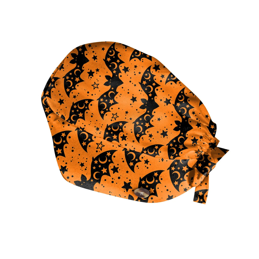 Halloween Scrub Cap Printed Adjustable Cotton Beauty Salon Surgeon Dental Clinic Nursing Hat Women Men Surgical Caps Wholesale