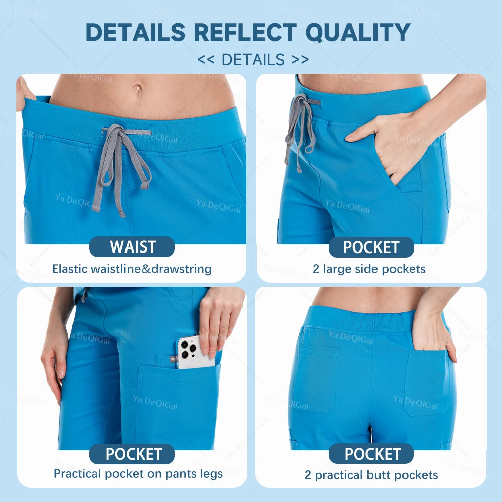 New Nurse Uniforms Women Men Casual Jogger Pants Set Pharmacy Work Clothes Medical Hospital Doctor Nursing Uniform High-end Suit