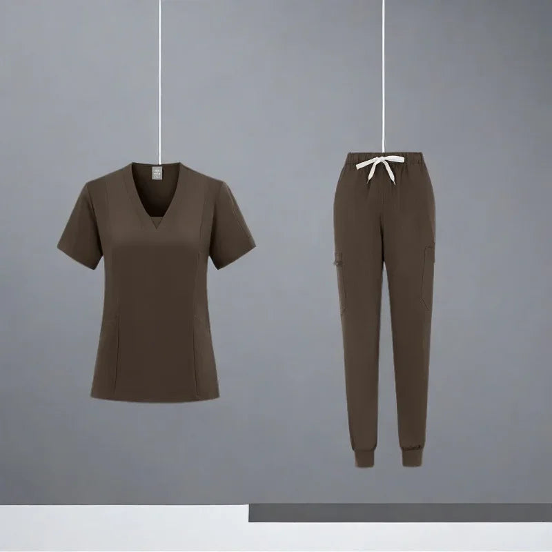 New Straight Pants Scrubs Set Medical Uniforms Stretch Tops with Pocket Nurse Uniform Surgery Suits Nursing Workwear Accessories