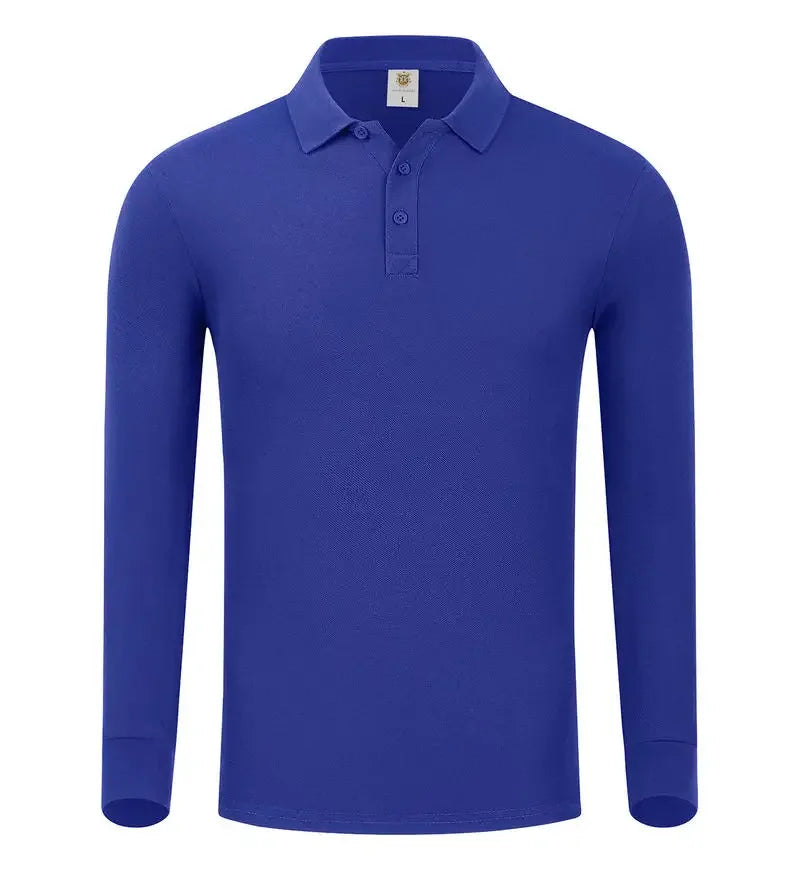 S-7XL Fashion Sportswear High Quality New-Design Men's Polos Shirts Long Sleeve 100% Cotton Casual Polos Customized Your LOGO