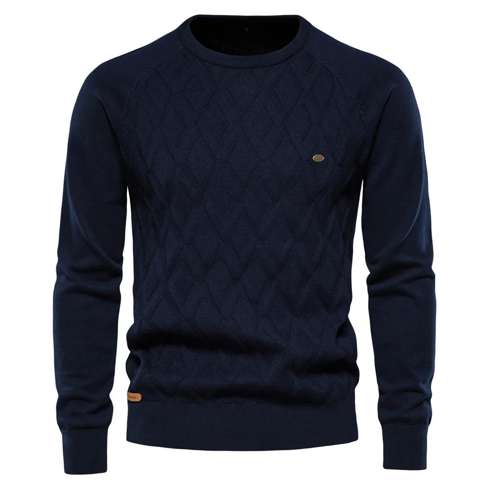 Winter High Quality Men sweater concise style knit men pullover knitwear winter crew neck knitted cotton sweater men
