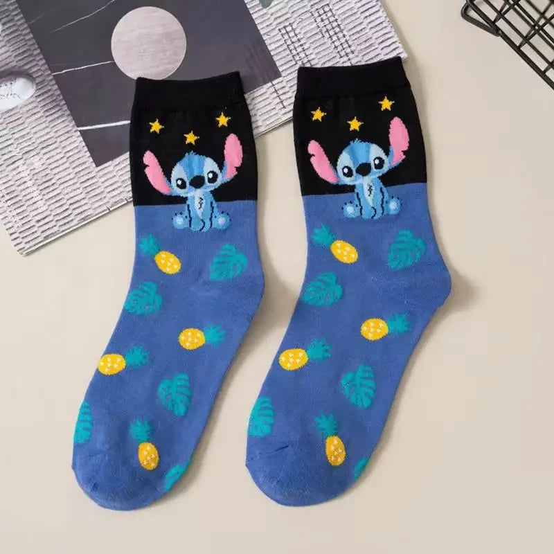 Stitch Anime Lilo & Stitch Cotton Midtube Stockings Socks Cartoon Stitch Dolls Boys Girls Warm Sleep Socks Kids Christmas Gifts