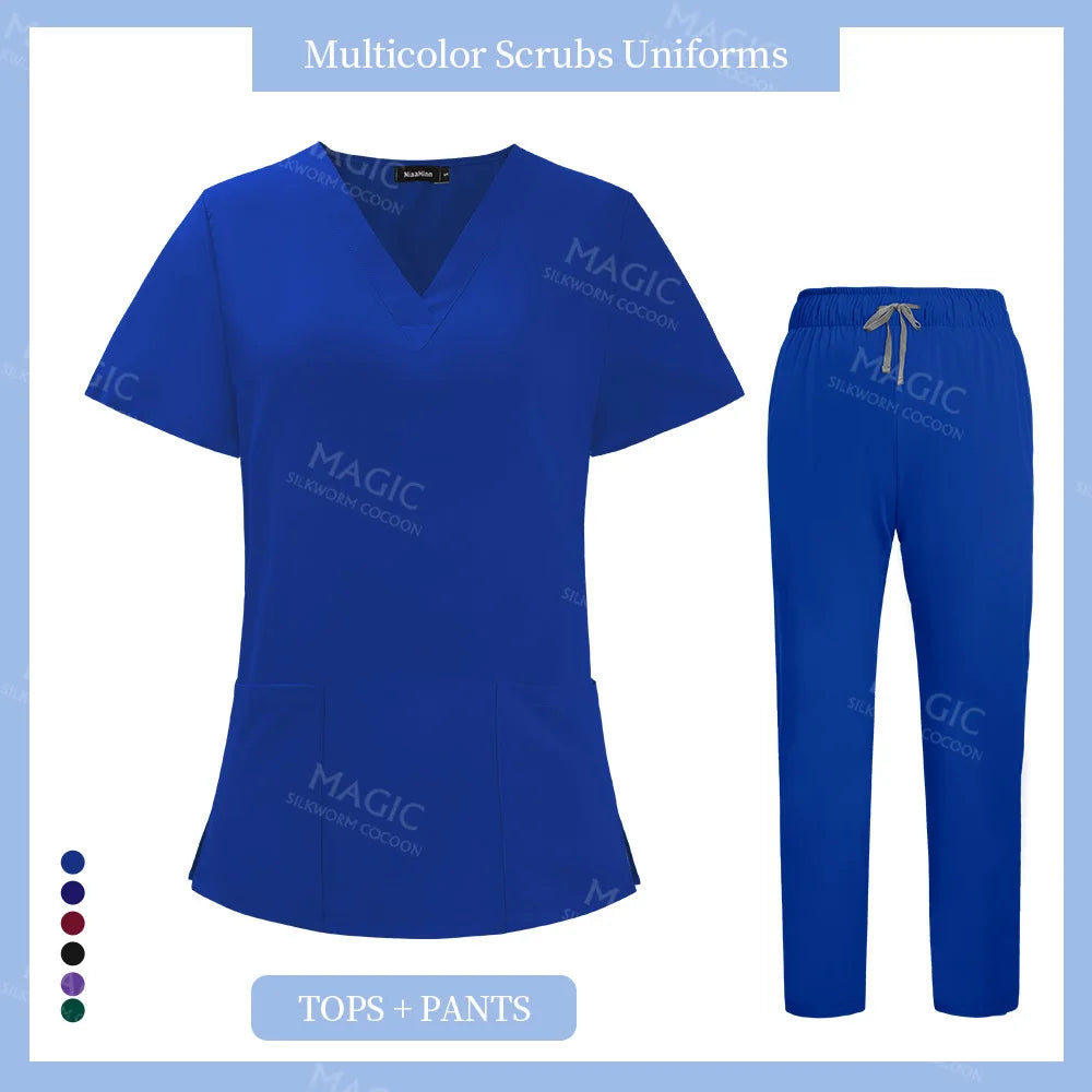 Dentist Nursing Work Clothes Medical Uniforms Men Women Beauty Salon Costume Nurse Workwear Clinical Doctor Surgical Tops Pants