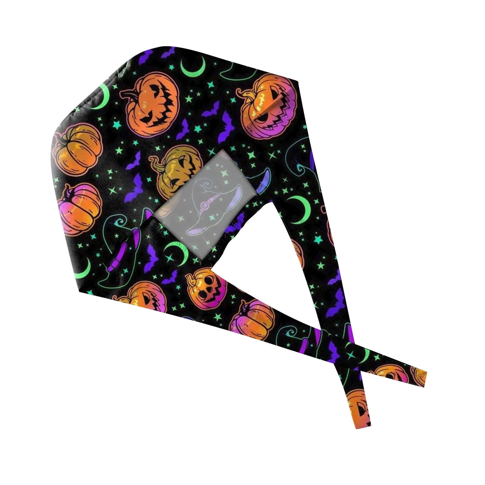 Halloween Cartoon Printing Scrubs Caps Hat Women Nurse Cap Pet Clinic Work Hat Scrub Hats Festive Accessories Nurse Hat
