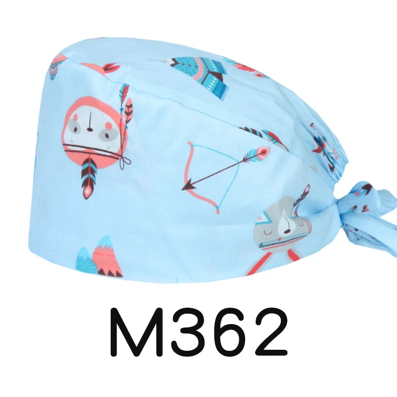 LONG HAIR Scrub Caps Surgical Medical Hats Cotton Nursing Caps Breathable Bouffant Healthcare Chef Pediatric Veterinary Hats M81