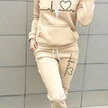 Women Autumn Winter Warm Coat  Set Round Collar Plush Outerwear Female Fashion Streetwear Clothes Hoodies Streetwear Harajuku