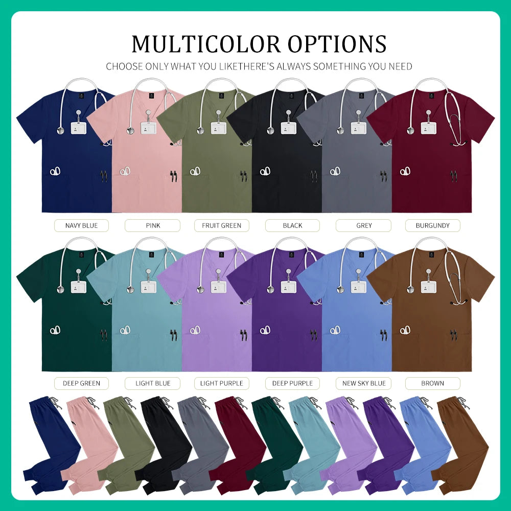 Hospital Scrubs Sets Doctor Nursing Uniform Suit for Male Female Dental Clinic Supplies Nurse Uniforms Women Medical Accessories