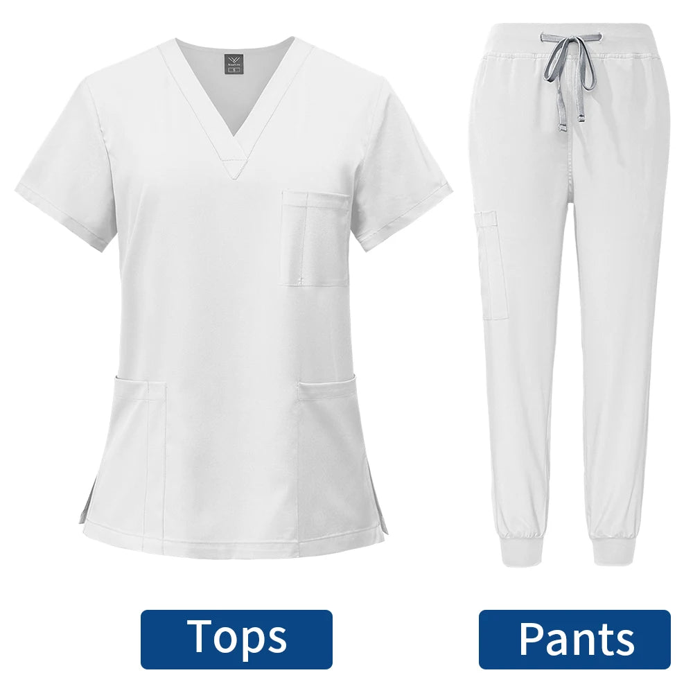 Slim Fit Medical Scrubs Uniform Women Scrub Sets Nursing Accessories Hospital Surgery Gowns Dental Clinic Beauty Salon Workwear