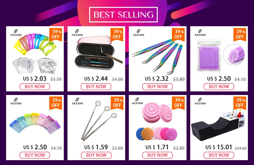 False Eyelash Extension Kit Set for Beginner Lash Brush Tweezers Glue Ring Eye Pad Eyelash Extension Supplies Lash Accessories