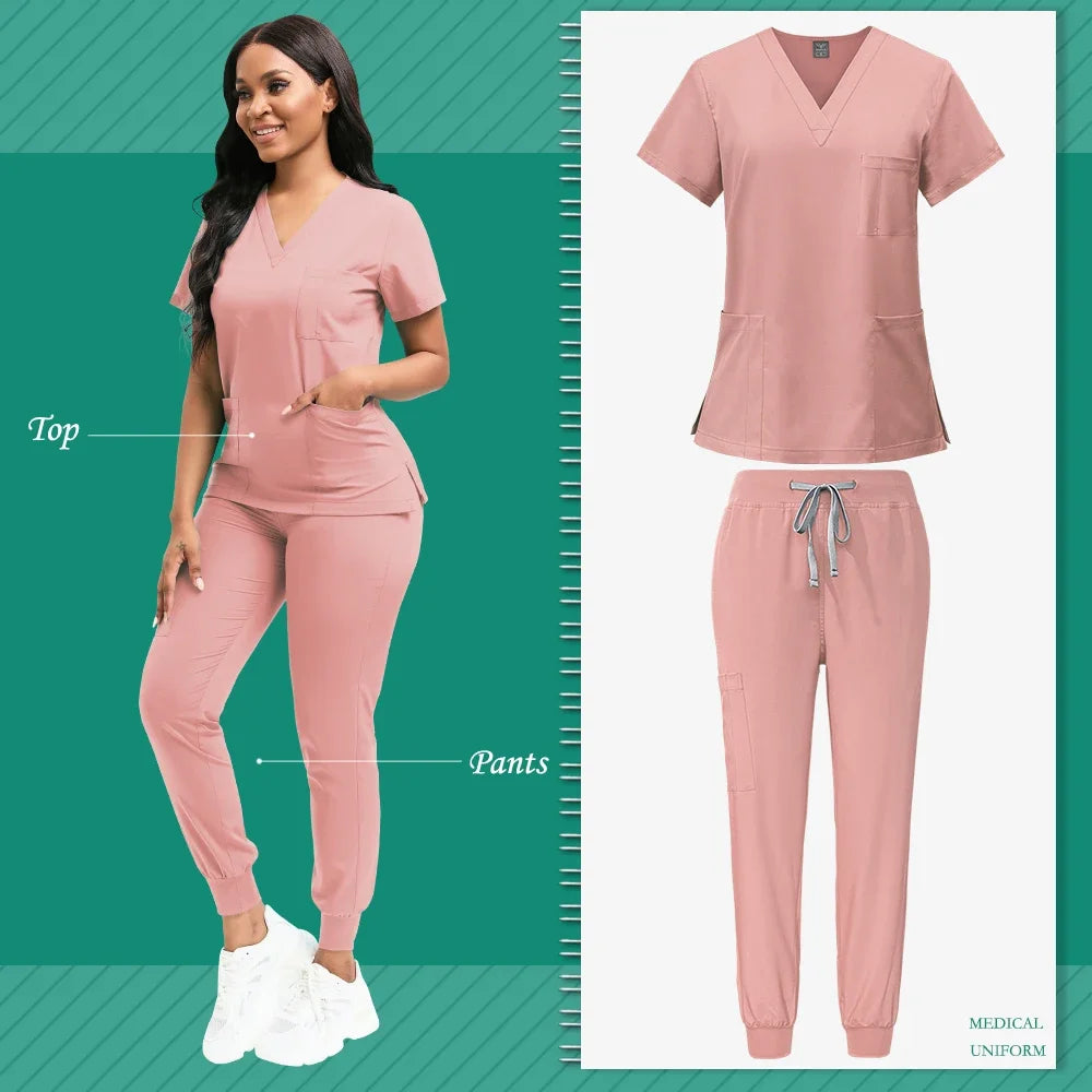 Multicolor Medical Uniforms Hospital Surgical Nurse Scrubs Set Unisex Nurses Accessories Dental Clinic Beauty Salon Workwear