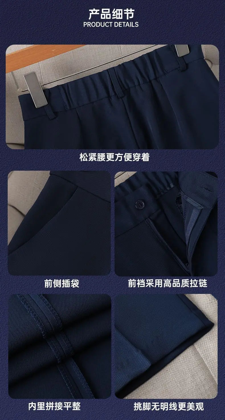 Women's Business Pants - Slim-Fit High-Waisted Office Work Trousers